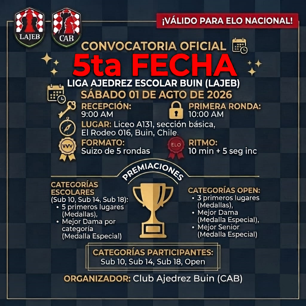 Afiche Segundo Torneo LAJEB 2026